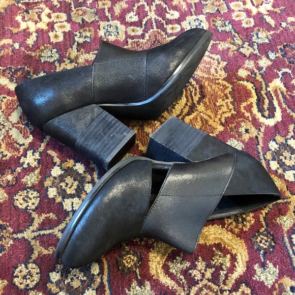 *ANTELOPE* Genuine Leather 903 Hi Banded Block Heel Black Shoes - Size 6.5 - Picture 8 of 16